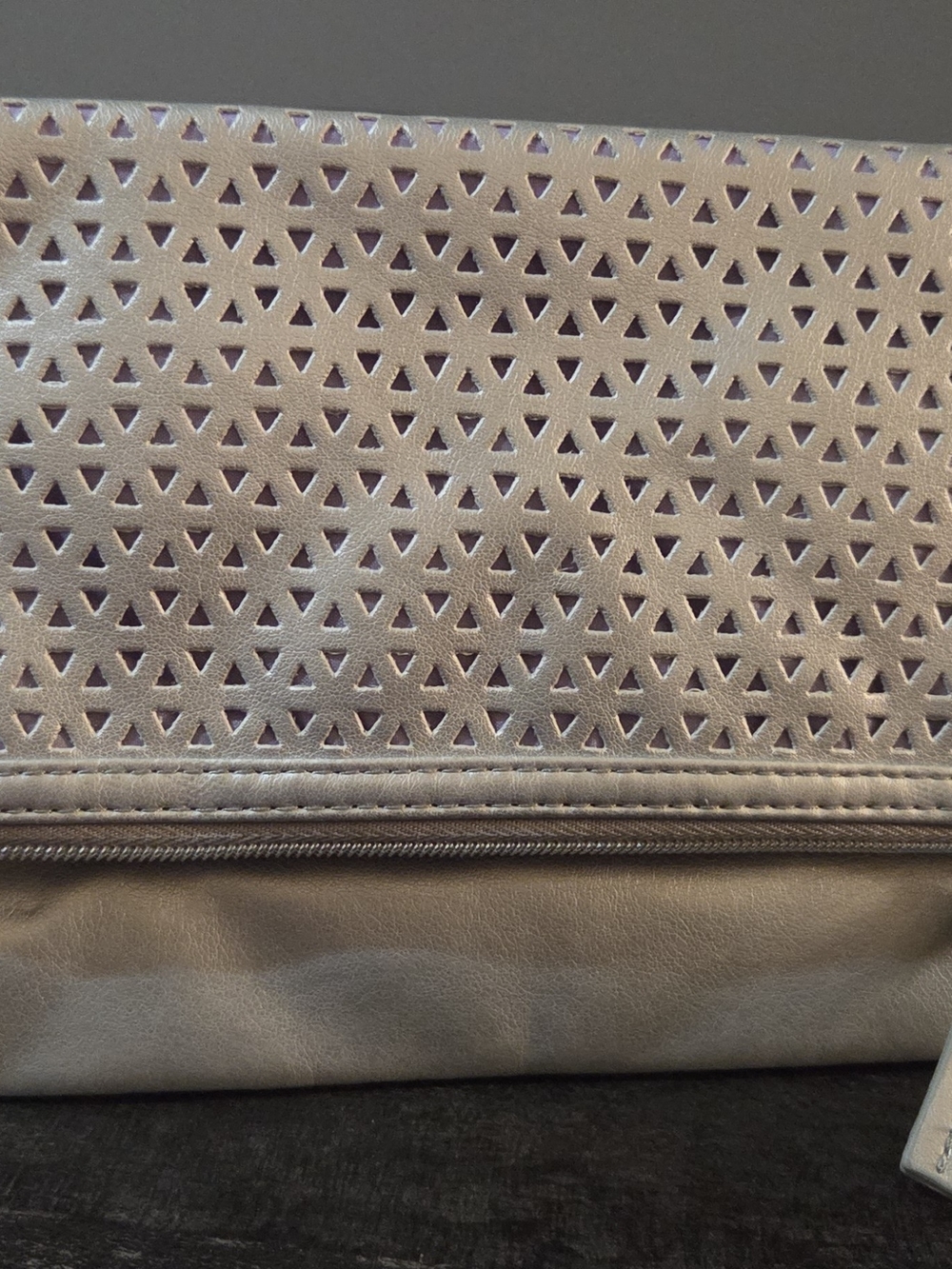 Women’s Fold-Over Clutch Bag in Silver